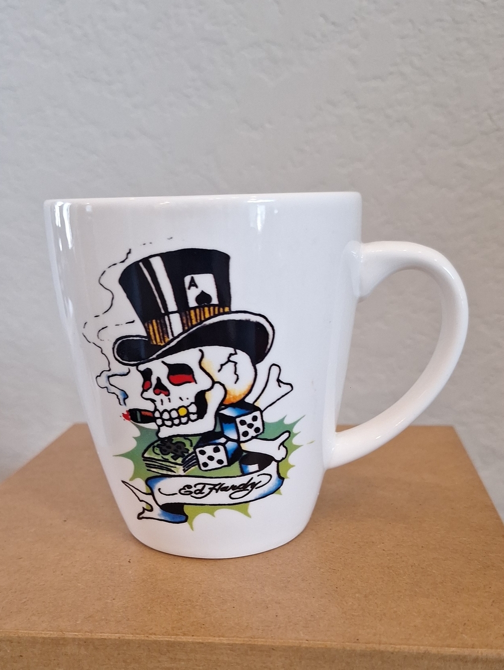 Ed Hardy Death Or Glory Skull Dice Panther Mug White Multi Tattoo Art